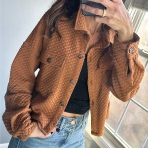 Warm Quilted Brown Teddy Jacket